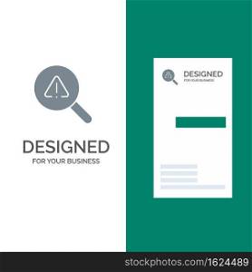 Find, Search, View, Error Grey Logo Design and Business Card Template