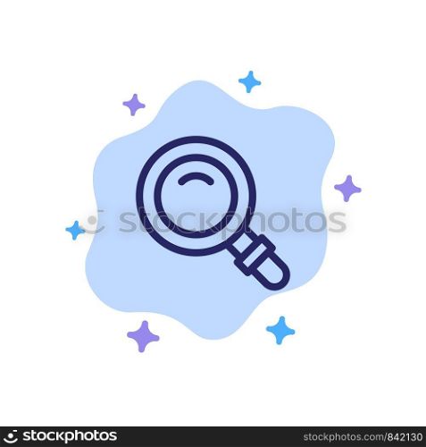 Find, Search, View, Glass Blue Icon on Abstract Cloud Background