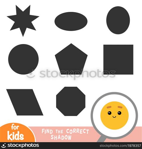 Find the correct shadow, education game for children, Circle