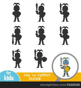 Find the correct shadow, education game for children, Knight