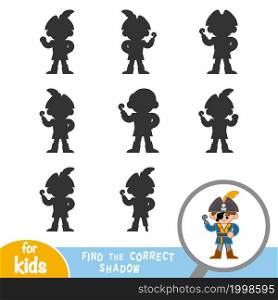 Find the correct shadow, education game for children, Pirate