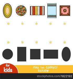 Find the correct shadow, education game for children, set of carpets