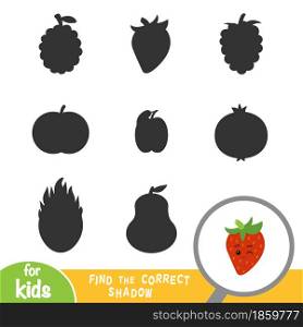 Find the correct shadow, education game for children, Strawberry