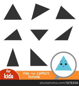 Find the correct shadow, education game for children, Triangle