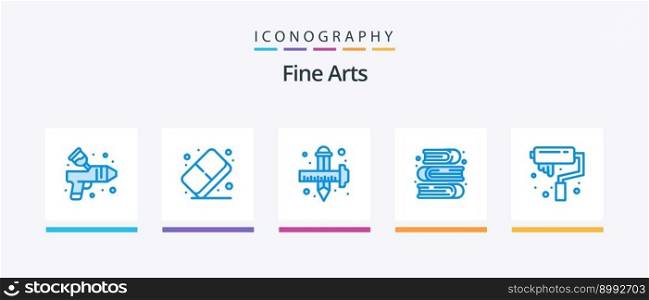 Fine Arts Blue 5 Icon Pack Including art. paint. art. arts. graphic. Creative Icons Design