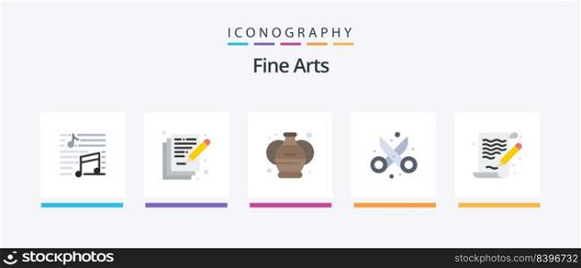 Fine Arts Flat 5 Icon Pack Including art. design. write. cut. paint. Creative Icons Design