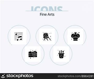 Fine Arts Glyph Icon Pack 5 Icon Design. pottery. arts. music. art. sound