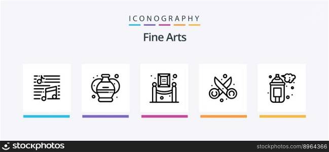 Fine Arts Line 5 Icon Pack Including art. arts. paper. art. greek. Creative Icons Design