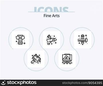 Fine Arts Line Icon Pack 5 Icon Design. art. brush. cd. paint. art