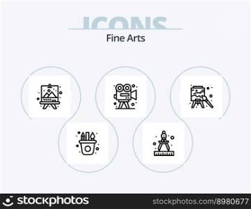 Fine Arts Line Icon Pack 5 Icon Design. art. paint. cut. arts. poem