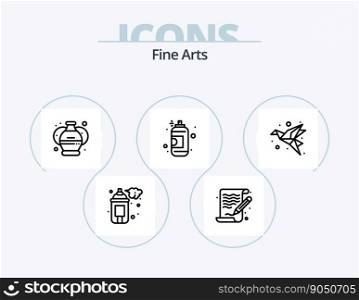 Fine Arts Line Icon Pack 5 Icon Design. flower pot. paint. graphic. arts. paint