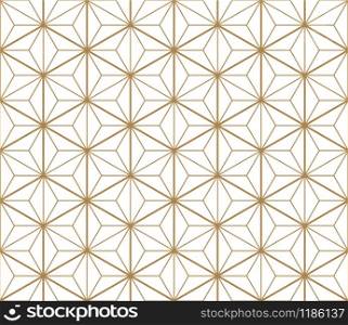 Fine seamless japanese pattern kumiko for shoji screen.Great design for any purposes. Japanese pattern background vector.Average and thick lines.Diamonds grid.. Seamless japanese pattern shoji kumiko in golden.Diamonds grid.
