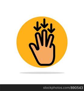 Finger, Down, Arrow, Gestures Abstract Circle Background Flat color Icon