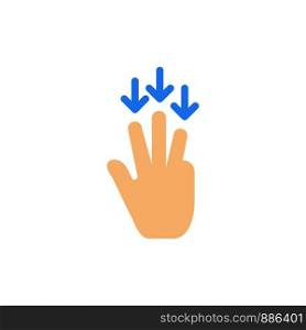 Finger, Down, Arrow, Gestures Flat Color Icon. Vector icon banner Template