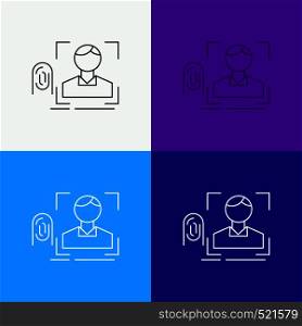 finger, fingerprint, recognition, scan, scanning Icon Over Various Background. Line style design, designed for web and app. Eps 10 vector illustration. Vector EPS10 Abstract Template background