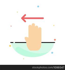 Finger, Four, Gesture, Left Abstract Flat Color Icon Template