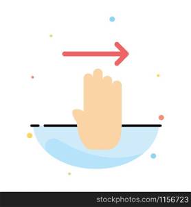 Finger, Four, Gesture, Right Abstract Flat Color Icon Template