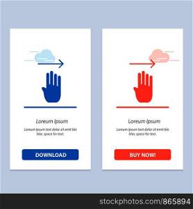Finger, Four, Gesture, Right Blue and Red Download and Buy Now web Widget Card Template