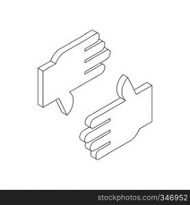 Finger frame icon in isometric 3d style on a white background. Finger frame icon, isometric 3d style