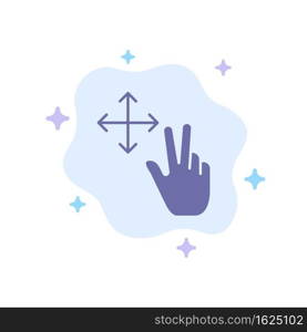 Finger, Gesture, Hold Blue Icon on Abstract Cloud Background