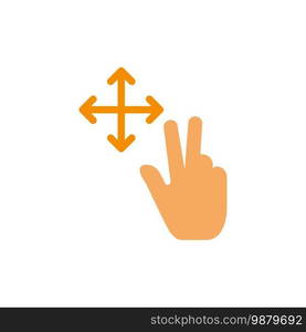 Finger, Gesture, Hold  Flat Color Icon. Vector icon banner Template