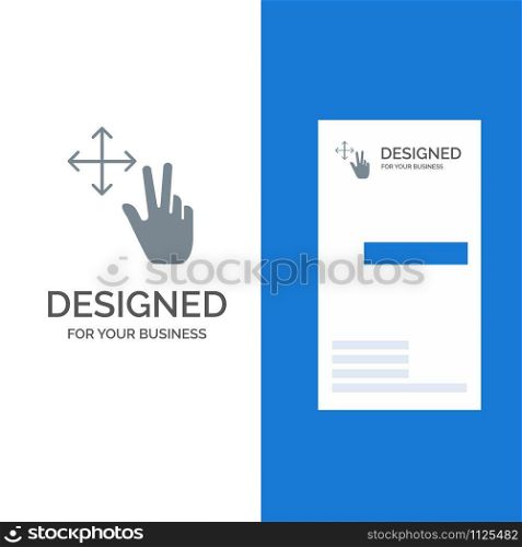 Finger, Gesture, Hold Grey Logo Design and Business Card Template