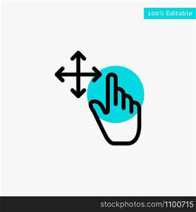 Finger, Gesture, Hold turquoise highlight circle point Vector icon