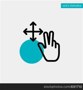 Finger, Gesture, Hold turquoise highlight circle point Vector icon