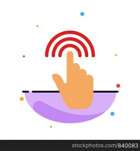 Finger, Gestures, Hand, Interface, Tap Abstract Flat Color Icon Template