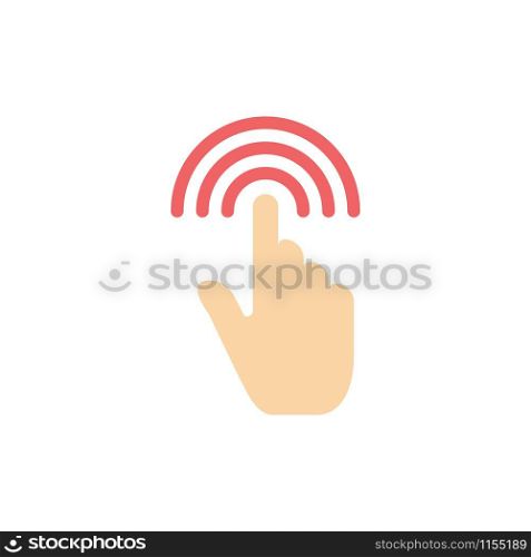 Finger, Gestures, Hand, Interface, Tap Flat Color Icon. Vector icon banner Template