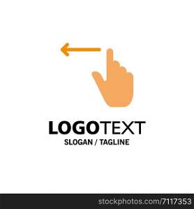 Finger, Gestures, Hand, Left Business Logo Template. Flat Color