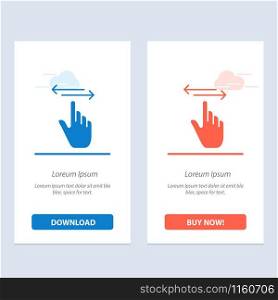 Finger, Gestures, Hand, Left, Right Blue and Red Download and Buy Now web Widget Card Template