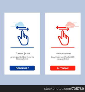 Finger, Gestures, Hand, Left, Right Blue and Red Download and Buy Now web Widget Card Template