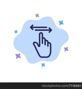 Finger, Gestures, Hand, Left, Right Blue Icon on Abstract Cloud Background