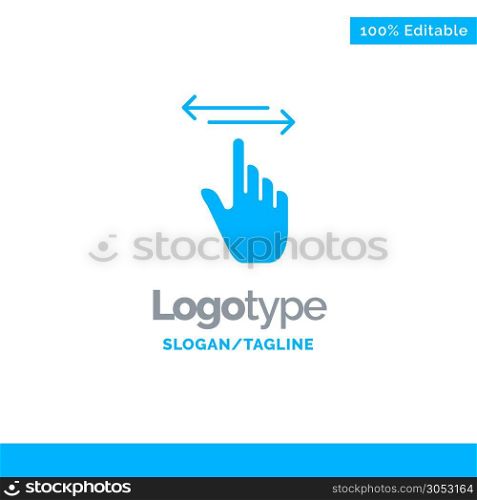 Finger, Gestures, Hand, Left, Right Blue Solid Logo Template. Place for Tagline