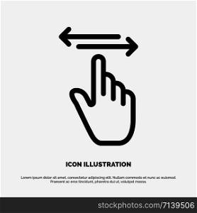 Finger, Gestures, Hand, Left, Right Line Icon Vector