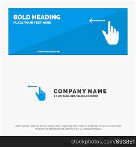 Finger, Gestures, Hand, Left SOlid Icon Website Banner and Business Logo Template