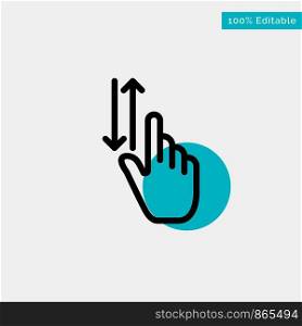 Finger, Gestures, Hand, Up, Down turquoise highlight circle point Vector icon