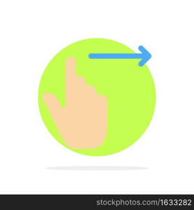 Finger, Gestures, Right, Slide, Swipe Abstract Circle Background Flat color Icon