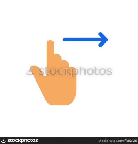 Finger, Gestures, Right, Slide, Swipe Flat Color Icon. Vector icon banner Template