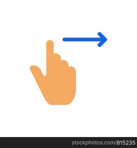 Finger, Gestures, Right, Slide, Swipe Flat Color Icon. Vector icon banner Template