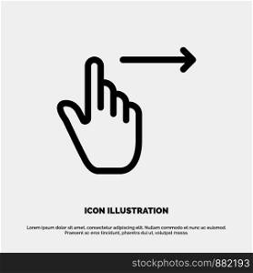 Finger, Gestures, Right, Slide, Swipe Line Icon Vector