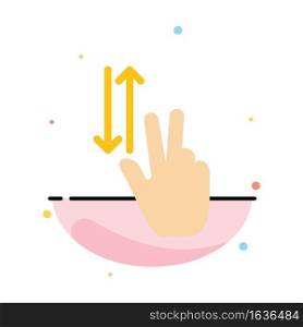 Finger, Gestures, Two, Up, Down Abstract Flat Color Icon Template