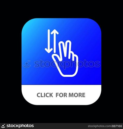 Finger, Gestures, Two, Up, Down Mobile App Button. Android and IOS Line Version