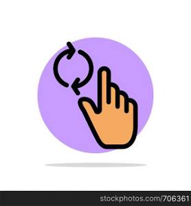 Finger, Hand, Refresh, Gesture Abstract Circle Background Flat color Icon
