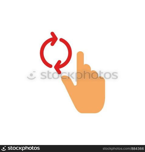 Finger, Hand, Refresh, Gesture Flat Color Icon. Vector icon banner Template