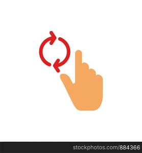 Finger, Hand, Refresh, Gesture Flat Color Icon. Vector icon banner Template