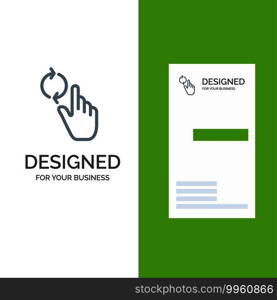 Finger, Hand, Refresh, Gesture Grey Logo Design and Business Card Template