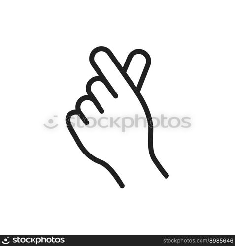 Finger heart icon in flat style. Finger heart vector illustration on white isolated background. Love sign