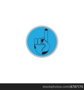 Finger point icon in flat style. Hand gesture vector illustration desigen